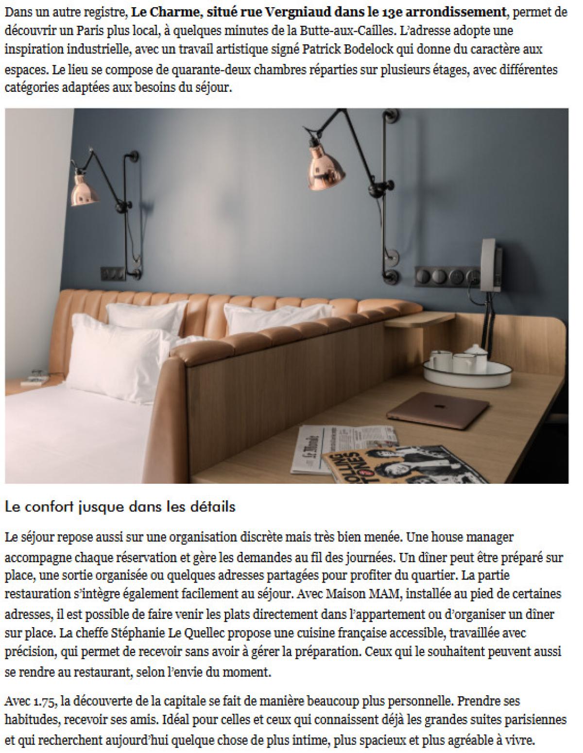 1.75 Paris – Séjournez dans appartements et hôtels élégants - Elle Afrique Francophone met à l'honneur 1.75 Paris : redéfinir le séjour de luxe dans la capitale